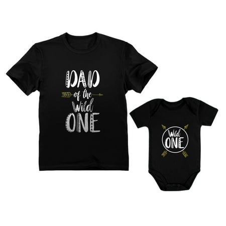 Dad and Baby Matching Clothes Wild One Dad Shirt Baby Bodysuit 1st Birthday Set Dad Black Small / Baby Black 18M (12-18M)
Dad and Baby Matching Clothes Wild One Dad Shirt Baby Bodysuit 1st Birthday Set Dad Black Small / Baby Black 18M (12-18M)