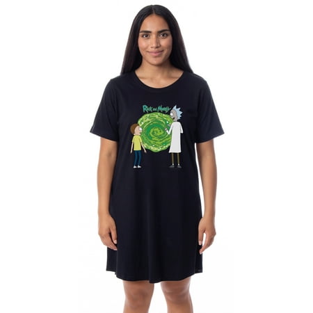 Rick and Morty Womens TV Show Series Portal Nightgown Sleep Pajama Shirt