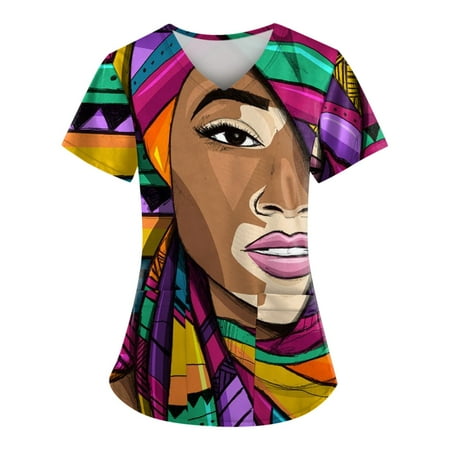 TKing Fashion Women Scrubs Top V-Neck Short Sleeve Printed Pockets Work Blouse for Women Light Brown S
TKing Fashion Women Scrubs Top V-Neck Short Sleeve Printed Pockets Work Blouse for Women Light Brown S