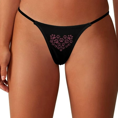 Dog Paws Print Heart Women s G-String Thongs Low Rise Hipster Underwear Stretch T-Back Panties
Dog Paws Print Heart Women s G-String Thongs Low Rise Hipster Underwear Stretch T-Back Panties