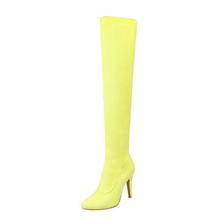Women Walking Shoes Women s Autumn And Winter Candy Color Suede Stiletto Heels Slim And Tall Over The Knee Boots Keen-High Boots for Women Suede Yellow
Women Walking Shoes Women s Autumn And Winter Candy Color Suede Stiletto Heels Slim And Tall Over The Knee Boots Keen-High Boots for Women Suede Yellow