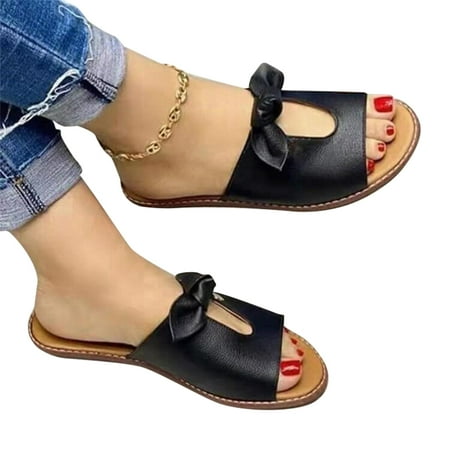 Ladies Bowknot Hollow Ladies Sandals and Slippers Slip On Open Toe Summer Beach Supply Black 39
Ladies Bowknot Hollow Ladies Sandals and Slippers Slip On Open Toe Summer Beach Supply Black 39