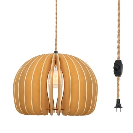LEBUT Plug in Pendant Light for Comfort Home with 17” Wooden Lampshade 15Ft Rope Cord Dimmer Switch 1 Light
LEBUT Plug in Pendant Light for Comfort Home with 17” Wooden Lampshade 15Ft Rope Cord Dimmer Switch 1 Light
