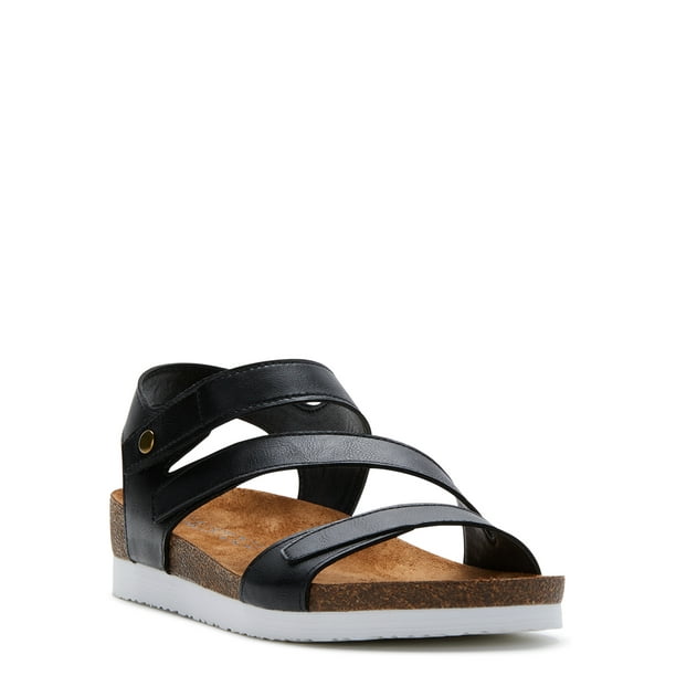 Calistoga Women's Ankle Strap Faux Leather Wedge Sandals