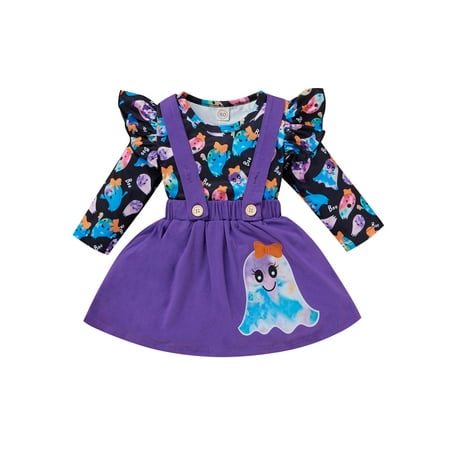 Canrulo 2PCS Toddler Infant Kids Baby Girls Halloween Cartoon Ghost T-Shirt Suspenders Skirt Set Purple 1-2 Years
Canrulo 2PCS Toddler Infant Kids Baby Girls Halloween Cartoon Ghost T-Shirt Suspenders Skirt Set Purple 1-2 Years