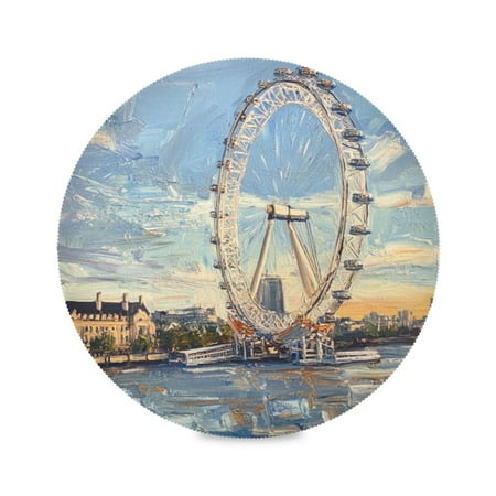 WOBOGO The London Eye Round Placemats Set of 4 Heat Resistant Washable Kitchen Table Decorations 15.4in
WOBOGO The London Eye Round Placemats Set of 4 Heat Resistant Washable Kitchen Table Decorations 15.4in