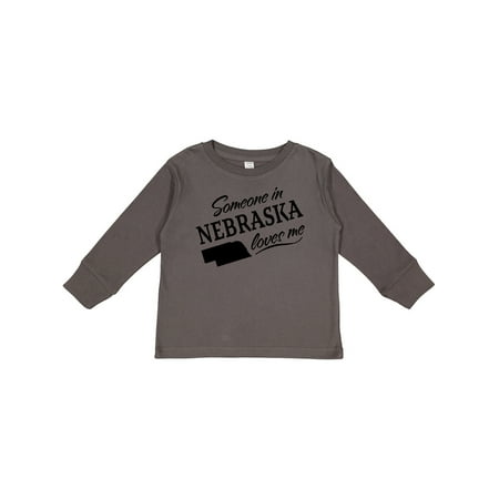 Inktastic Someone in Nebraska Loves Me Gift Toddler Boy or Toddler Girl Long Sleeve T-Shirt