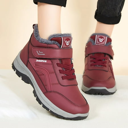 Snow Boots Fashionable Winter Snow Boots For Women Flat Thick Bottom Non Slip Round Toe Lace Up Hook Loop Solid Color Plush Warm And Comfortable
Snow Boots Fashionable Winter Snow Boots For Women Flat Thick Bottom Non Slip Round Toe Lace Up Hook Loop Solid Color Plush Warm And Comfortable