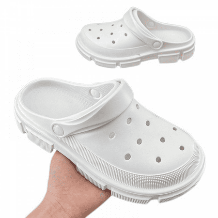 

Wish Unisex Garden Clogs Shoes Women Men Summer Slide On Sandals-White(36/37 EU) S1467