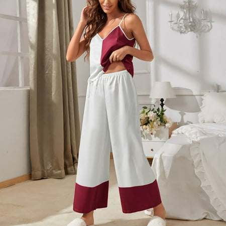 Sayhi Pajamas Strap Pajama Sets Nightgowns for Women Loungewear Silk Satin Two Piece Sleepwear Soft Top and Pants Wine S
Sayhi Pajamas Strap Pajama Sets Nightgowns for Women Loungewear Silk Satin Two Piece Sleepwear Soft Top and Pants Wine S