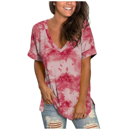 Womens Short Sleeve Tops Women s Summer Vintage Tie-Dye Tops Elegant Graphic Loose Tunic V-Neck Casual T-Shirts
Womens Short Sleeve Tops Women s Summer Vintage Tie-Dye Tops Elegant Graphic Loose Tunic V-Neck Casual T-Shirts