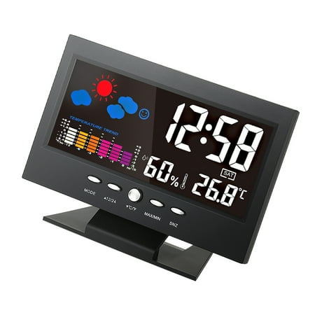 CACAGOO °C/°F Multifunctional Indoor Colorful LCD Digital Temperature Humidity Meter Weather Station Clock Thermometer Hygrometer Calendar Temperature Trend Alarm Comfort Level Weather Forecast Vioc
CACAGOO °C/°F Multifunctional Indoor Colorful LCD Digital Temperature Humidity Meter Weather Station Clock Thermometer Hygrometer Calendar Temperature Trend Alarm Comfort Level Weather Forecast Vioc