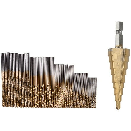50Pcs 1/1.5/2.0/2.5/3Mm Hss Drill Bit Set & 1/4-Inch Hex 3-12 4-20 4-12Mm Titanium Coated Step Drill Bit Set
50Pcs 1/1.5/2.0/2.5/3Mm Hss Drill Bit Set & 1/4-Inch Hex 3-12 4-20 4-12Mm Titanium Coated Step Drill Bit Set