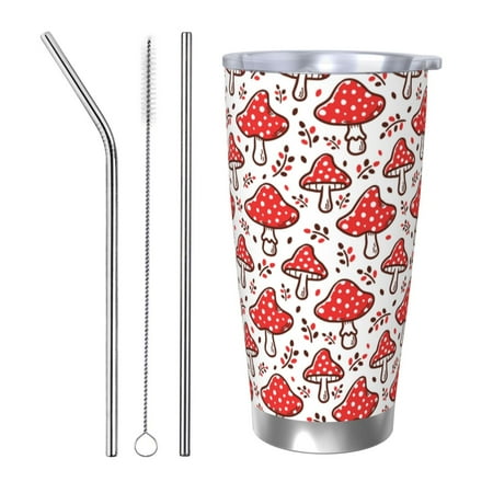 Tideii Amanita Red Mushroom for 20OZ Car Cup Stainless Steel Cold and Hot Cup with Lid Suitable for Outdoor and Home Unisex-Straw Three-piece Set
Tideii Amanita Red Mushroom for 20OZ Car Cup Stainless Steel Cold and Hot Cup with Lid Suitable for Outdoor and Home Unisex-Straw Three-piece Set