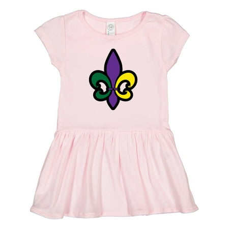 Inktastic Fleur De Lis Mardi Gras Holiday Gift Toddler Girl Dress