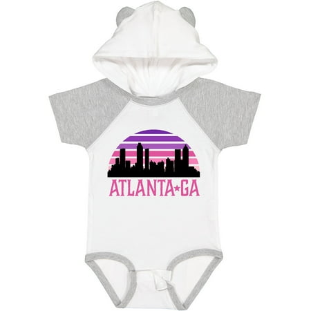 Inktastic Atlanta Georgia Retro Sunset Skyline Gift Baby Girl Bodysuit