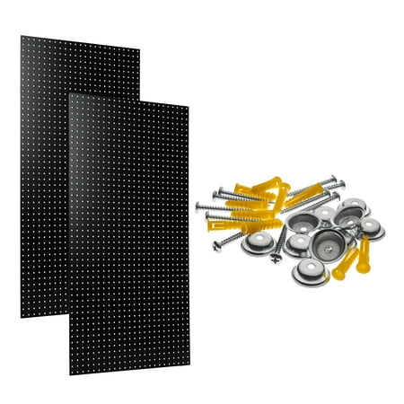 Triton Products (2) Wall Ready Black Pegboards 24 In. W x 42 In. H x 1/4 In. D Heavy-Duty High Density Fiberboard Round Hole Pegboards with Mounting Hardware
Triton Products (2) Wall Ready Black Pegboards 24 In. W x 42 In. H x 1/4 In. D Heavy-Duty High Density Fiberboard Round Hole Pegboards with Mounting Hardware