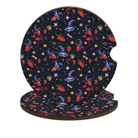 ZHANGS Halloween Mini Wizard Hats Strawberries-4 Car Coasters 2PCS Absorbent Car Drink Coasters with Fingertip Grip for Cup Holders Universal Size Auto Accessories for Women/Men
ZHANGS Halloween Mini Wizard Hats Strawberries-4 Car Coasters 2PCS Absorbent Car Drink Coasters with Fingertip Grip for Cup Holders Universal Size Auto Accessories for Women/Men