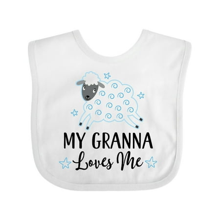 Inktastic My Granna Loves Me Lamb Gift Baby Boy or Baby Girl Bib