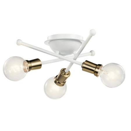 Kichler 43196 Armstrong 3 Light 15 Wide Semi -Flush Ceiling Fixture - White