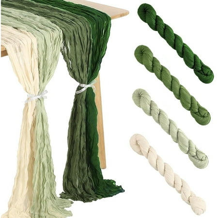 4PCS Cheesecloth Table Runner Gradient Green Gauze Table Runner 6FT Boho Cheese Cloth Table Runner for Wedding Party Baby Shower Table Decor
4PCS Cheesecloth Table Runner Gradient Green Gauze Table Runner 6FT Boho Cheese Cloth Table Runner for Wedding Party Baby Shower Table Decor
