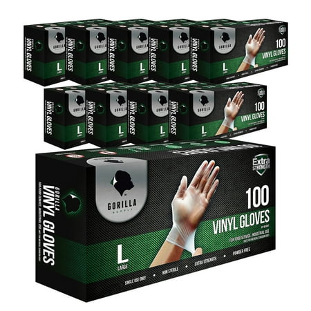 Gorilla Supply Disposable Vinyl Gloves BPA & Latex & Powder Free 1000 Count Large
Gorilla Supply Disposable Vinyl Gloves BPA & Latex & Powder Free 1000 Count Large