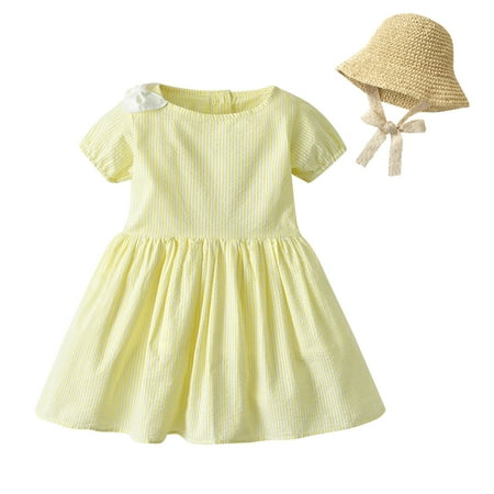 TAIAOJING Toddler Summer Dresses for Girls Kids Baby Spring Summer Solid Cotton Short Sleeve Princess Dress Hat 4-5 Years
TAIAOJING Toddler Summer Dresses for Girls Kids Baby Spring Summer Solid Cotton Short Sleeve Princess Dress Hat 4-5 Years
