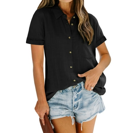 Womens Button Down Work Blouse Long Sleeve Fall Casual Lightweight Loose Fit Shirt Tops
Womens Button Down Work Blouse Long Sleeve Fall Casual Lightweight Loose Fit Shirt Tops