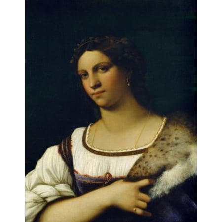 Portrait of a Lady (La Fornarina) 1512 Sebastiano del Piombo (1485-1547Italian) Oil on Wood Panel Galleria degli Uffizi Florence Canvas Art - Sebastiano del Piombo (18 x 24)