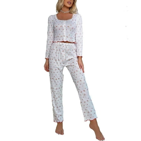 Square Neck Cute Ditsy Floral Pant Sets Red Long Sleeve Women Pajama Sets
Square Neck Cute Ditsy Floral Pant Sets Red Long Sleeve Women Pajama Sets