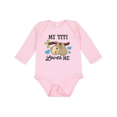 Inktastic My Titi Loves Me with Sloth and Hearts Gift Baby Boy or Baby Girl Long Sleeve Bodysuit
Inktastic My Titi Loves Me with Sloth and Hearts Gift Baby Boy or Baby Girl Long Sleeve Bodysuit