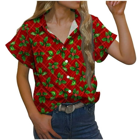 Shirts for Women Shirts for Women Women s Fashion Tops Turndown Collar Christmas Printing Casual Short Shirts Blouse Crop Top White Tank Tops Women Clearance Red 3XL
Shirts for Women Shirts for Women Women s Fashion Tops Turndown Collar Christmas Printing Casual Short Shirts Blouse Crop Top White Tank Tops Women Clearance Red 3XL