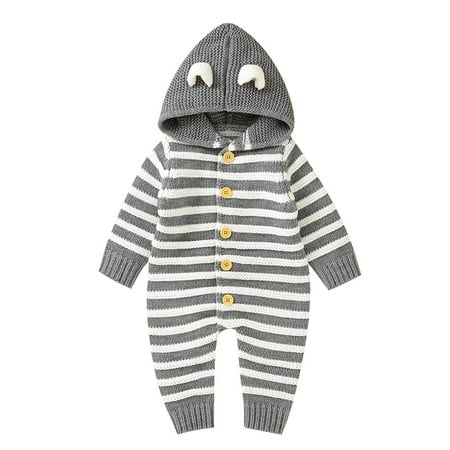 YDOJG Boys Girls Print Sweater Sweatshirts Baby Cotton Knitted Striped Hooded Sweater Romper Jumpsuit Outfits For 6-12 Months
YDOJG Boys Girls Print Sweater Sweatshirts Baby Cotton Knitted Striped Hooded Sweater Romper Jumpsuit Outfits For 6-12 Months