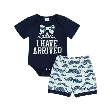 CenturyX Newborn Baby Boys Mustache Short Sleeve Tops Romper Shorts Summer Clothing Outfits Set Blue 12-18 Months
CenturyX Newborn Baby Boys Mustache Short Sleeve Tops Romper Shorts Summer Clothing Outfits Set Blue 12-18 Months