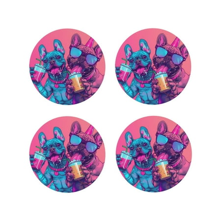 Drink Coasters Set of 4 French Bulldog Cool No.102 Leather Coasters for Coffee Table Protector Heat Resistant Cute Coasters for Home Decor Housewarming Gifts Bar Kitchen 4 Inch Round Shape
Drink Coasters Set of 4 French Bulldog Cool No.102 Leather Coasters for Coffee Table Protector Heat Resistant Cute Coasters for Home Decor Housewarming Gifts Bar Kitchen 4 Inch Round Shape
