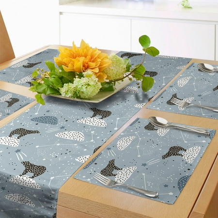 Constellation Table Runner & Placemats Polar Bear Silhouettes with Stars Doodle Style Illustration Set for Dining Table Decor Placemat 4 pcs + Runner 16 x72 Pale Blue Black Bluegrey by Ambesonne
Constellation Table Runner & Placemats Polar Bear Silhouettes with Stars Doodle Style Illustration Set for Dining Table Decor Placemat 4 pcs + Runner 16 x72 Pale Blue Black Bluegrey by Ambesonne
