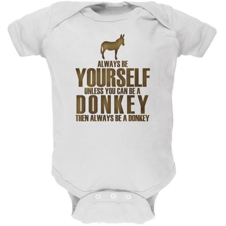 Always Be Yourself Donkey White Soft Baby One Piece