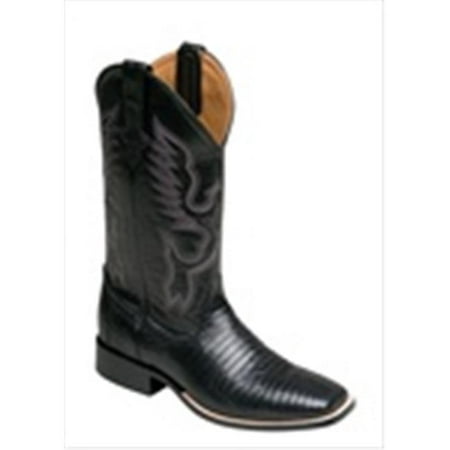 Mens Genuine Teju Lizard Square Toe Boots Black 12D