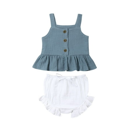 Canrulo Toddler Kids Baby Girls Ruffle Sling Tops Shorts Pants 2PCS Outfits Clothes Summer Navy Blue 4-5 Years
Canrulo Toddler Kids Baby Girls Ruffle Sling Tops Shorts Pants 2PCS Outfits Clothes Summer Navy Blue 4-5 Years