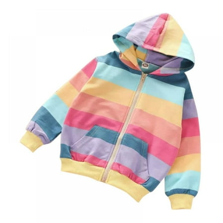 BULLPIANO Toddler Girl Zip Up Hoodie Rainbow Jacket Hooded Sweatshirt Fall Winter Kid Long Sleeve Shirt Pullover Top
BULLPIANO Toddler Girl Zip Up Hoodie Rainbow Jacket Hooded Sweatshirt Fall Winter Kid Long Sleeve Shirt Pullover Top