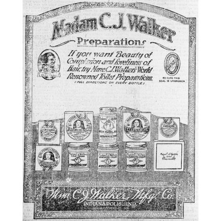 Hair Care Ad 1920 Namerican Advertisement 1920 For Cosmetic And Hair Care Products Of The Madam CJ Walker Manufacturing Company Of Indianapolis Indiana Founded By Sarah Breedlove Walker (1867-1919) Ro