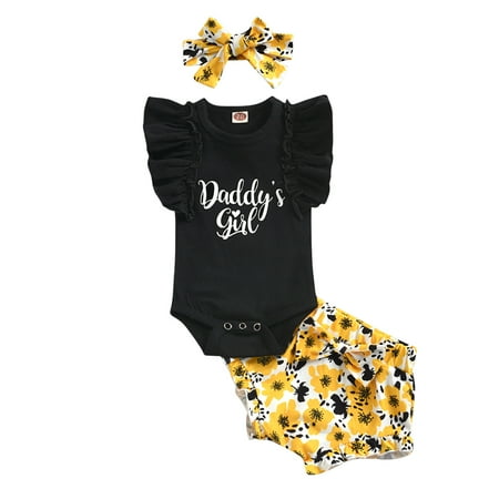 Newborn Infant Baby Girls Summer Ruffled Letter Romper+Floral Bow Shorts Outfits
Newborn Infant Baby Girls Summer Ruffled Letter Romper+Floral Bow Shorts Outfits