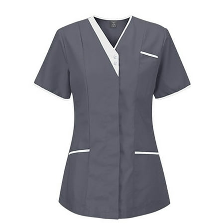 Women Scrubs Top Floral Printed Protective Clothing Short Sleeve V Neck Printed T Shirt Soft Breathable With Pocket Spring Summer Daily Nursing Uniforms Nursing Care Working Uniforms
Women Scrubs Top Floral Printed Protective Clothing Short Sleeve V Neck Printed T Shirt Soft Breathable With Pocket Spring Summer Daily Nursing Uniforms Nursing Care Working Uniforms