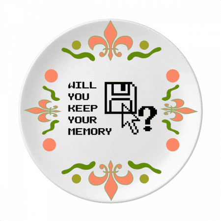 Preserving Memories Proverb Words Flower Ceramics Plate Tableware Dinner Dish