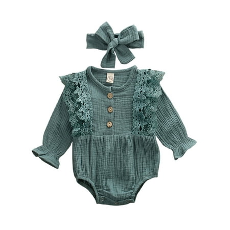 LisenraIn Newborn Infant Baby Girl Solid Lace Long Sleeve Romper Jumpsuit Headband Outfits
LisenraIn Newborn Infant Baby Girl Solid Lace Long Sleeve Romper Jumpsuit Headband Outfits