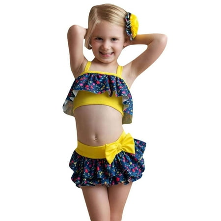 Toddler Summer Girls Cute Swimsuit Bowknot Flower Printed Ruffles Two Piece Bikini Quick Dry Fashion Swimwear with Sun Protection Bathing Suits Sweet Beachwear
Toddler Summer Girls Cute Swimsuit Bowknot Flower Printed Ruffles Two Piece Bikini Quick Dry Fashion Swimwear with Sun Protection Bathing Suits Sweet Beachwear