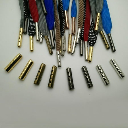 50Pcs Metal Aglets DIY Shoelaces Repair Shoe Lace Tips Replacement End