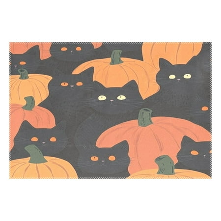 Cartoon Black Cat Pattern Design 12x18in Heat-Resistant Non-Slip Place Mat Durable and Wrinkle-Resistant
Cartoon Black Cat Pattern Design 12x18in Heat-Resistant Non-Slip Place Mat Durable and Wrinkle-Resistant