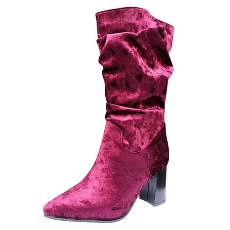 Boots for Women Retro Women Suqare Heels Slip-On Solid Color Middle Tube Booties Round Toe Shoes
Boots for Women Retro Women Suqare Heels Slip-On Solid Color Middle Tube Booties Round Toe Shoes