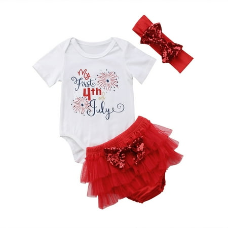 Baby Girl Independence Day Outfits Sequins Romper Tops+Tutu Shorts+Headband 
Baby Girl Independence Day Outfits Sequins Romper Tops+Tutu Shorts+Headband